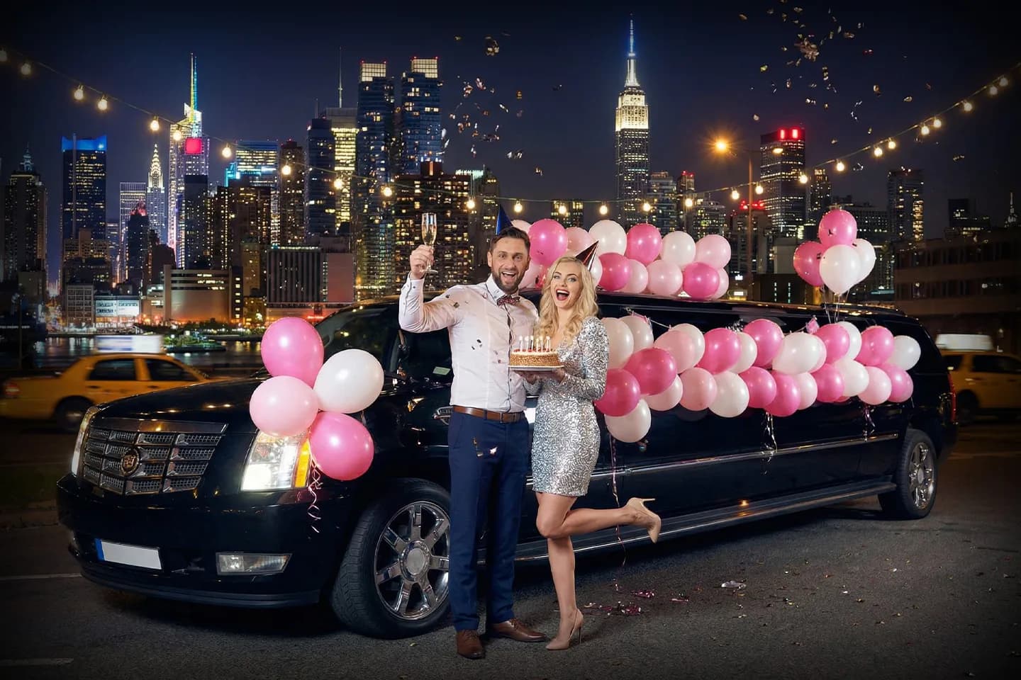 Luxury birthday limo for party celebration in New York NY