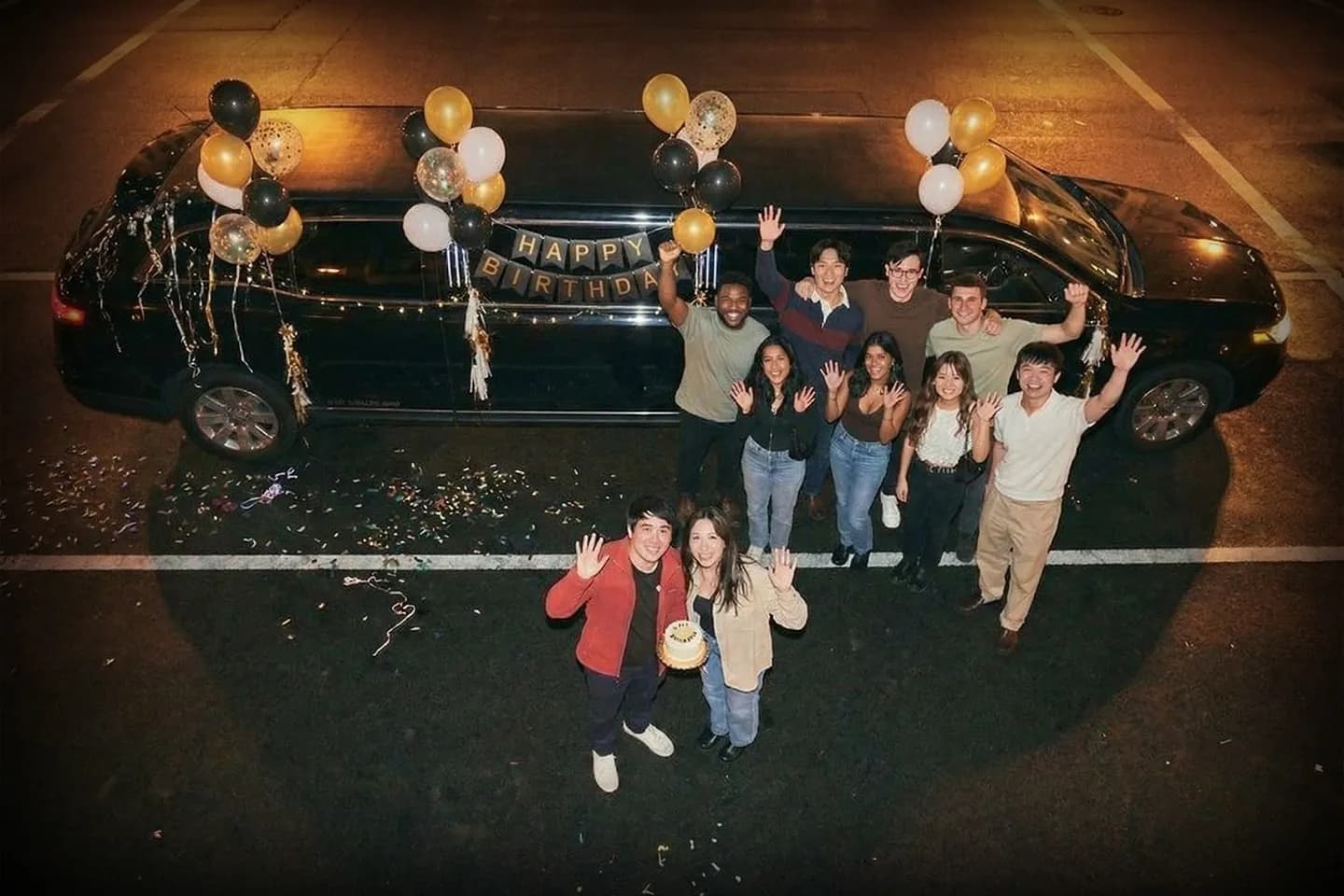 Stretch limousine decorated for birthday party in Bronx, New York