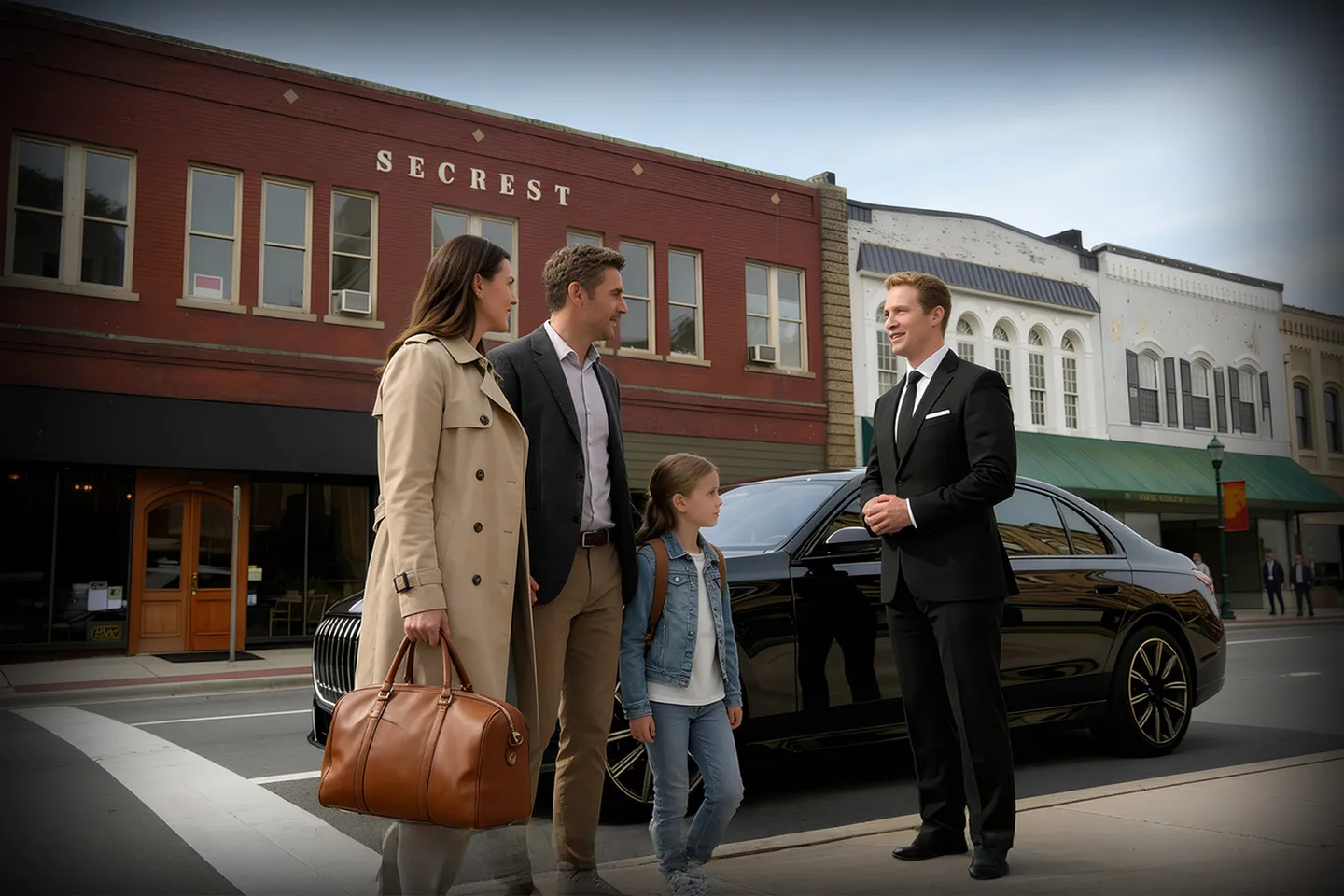 Elegant wedding transportation by Monroe NY Chauffeur Service with decorated luxury car