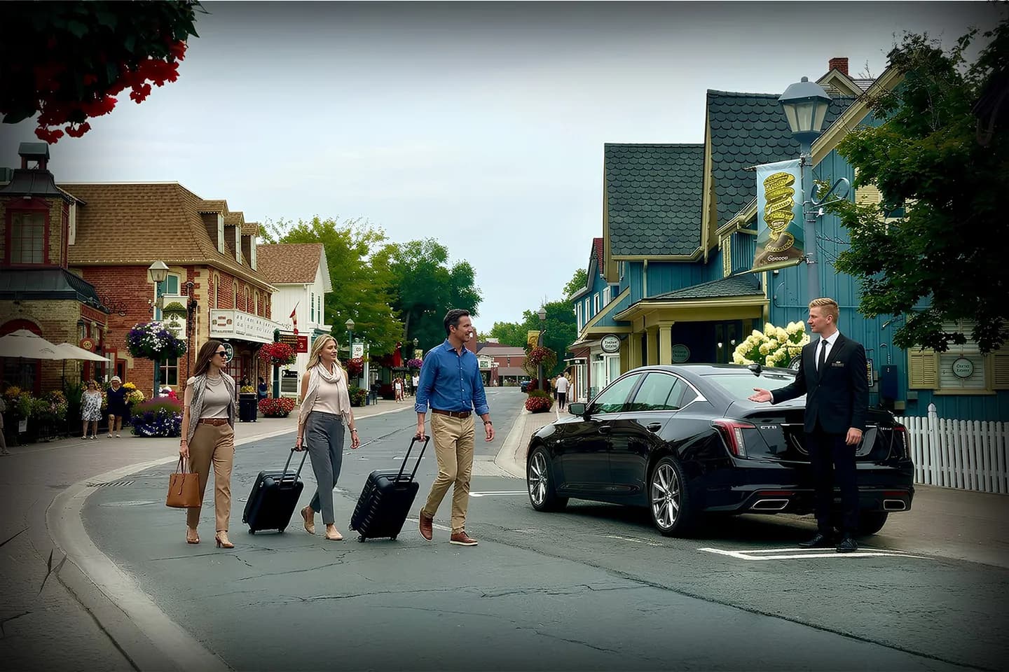 Interior of Ontario, NY Chauffeur Service vehicle showing clean, comfortable leather seating