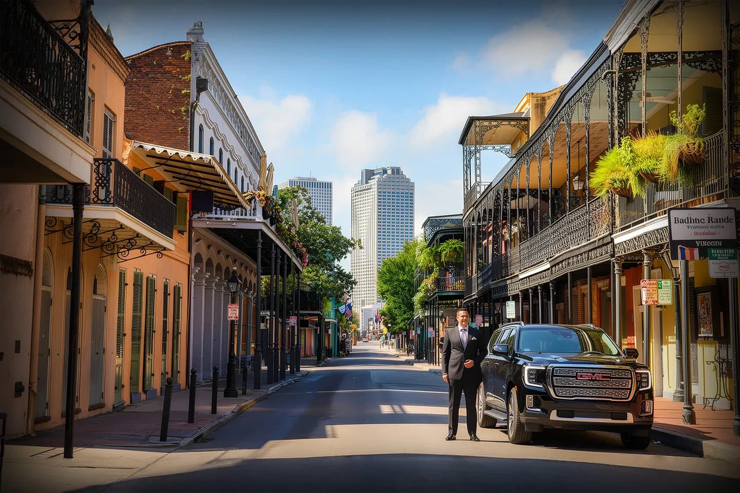 Executive black car interior from Orleans NY Chauffeur Service showing clean luxury seating