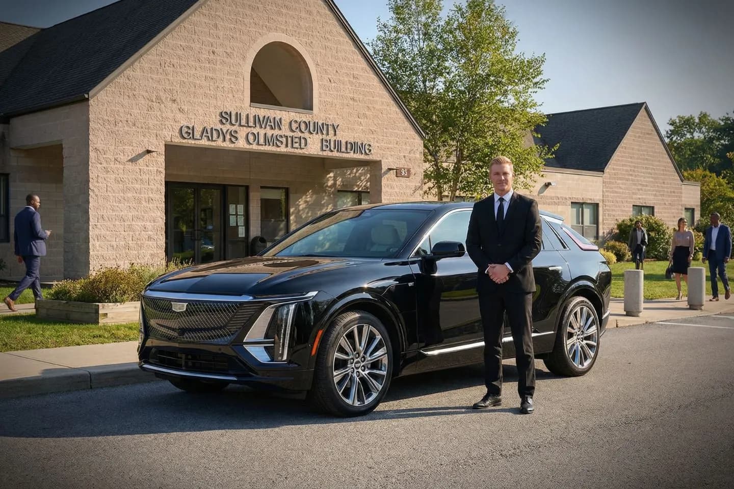 Wedding couple arriving in luxury vehicle with Sullivan, NY chauffeur service transportation