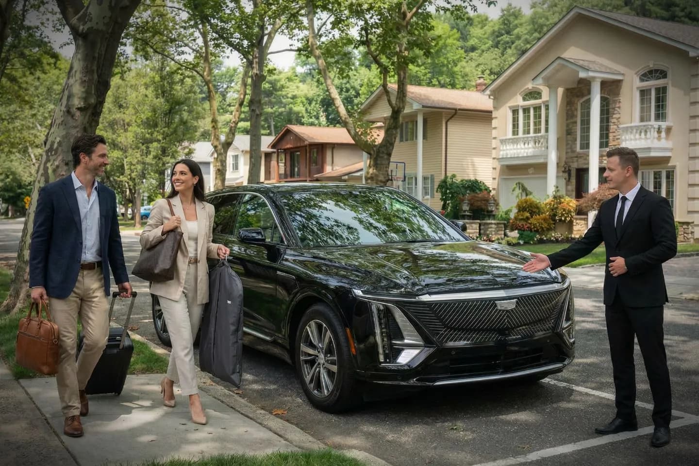 Chauffeur assisting passenger luggage for Washington NY Chauffeur Service transfer