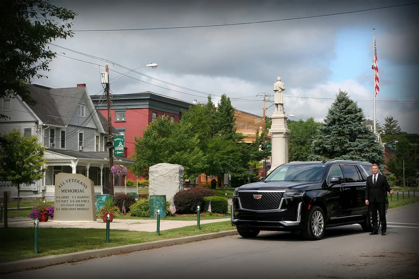Chauffeur Service in Greene, NY Chauffeur opening door for client using Greene NY Chauffeur Service in Greene New York