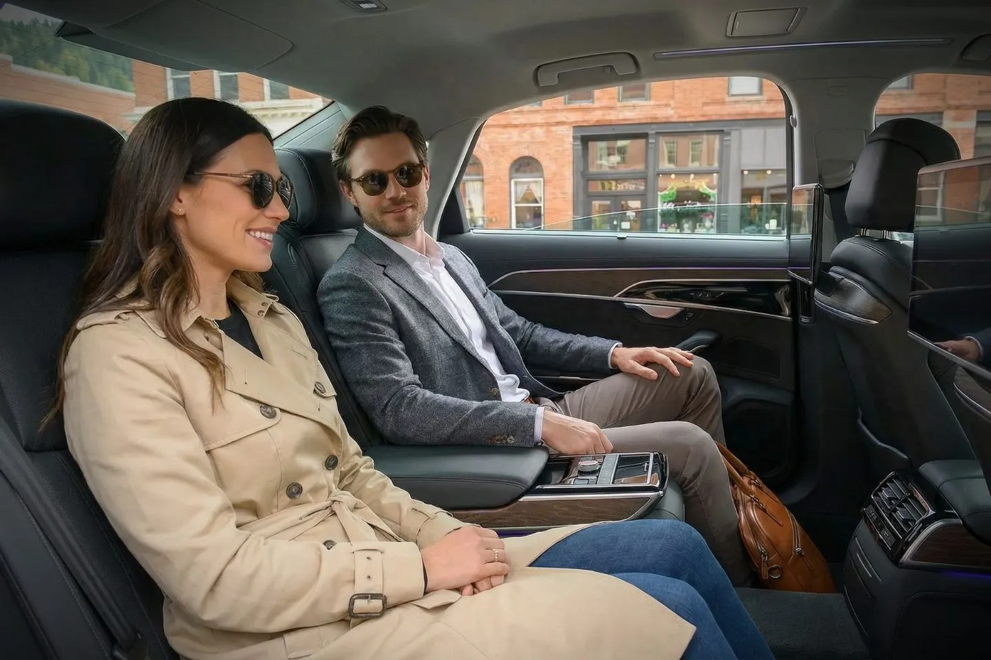 Car Service in Idaho, ID Black luxury SUV from Idaho, ID car service parked for corporate pickup downtown