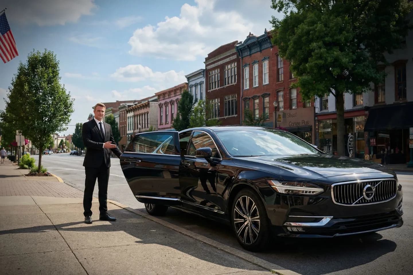 Car Service in Indiana, IN Business traveler using Indiana IN car service for reliable corporate transportation